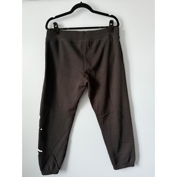 Women's Victoria's Secret PINK Cropped Ankle Length Black Sweatpant Logo Size Lg - Picture 7 of 9